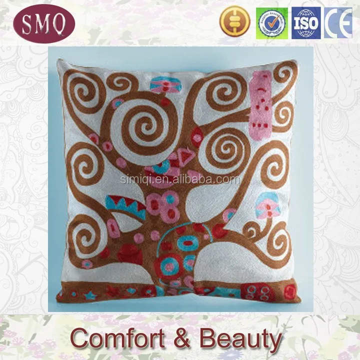 custom flowers design 45X45 cm cushion cover embroidery for sofa decor