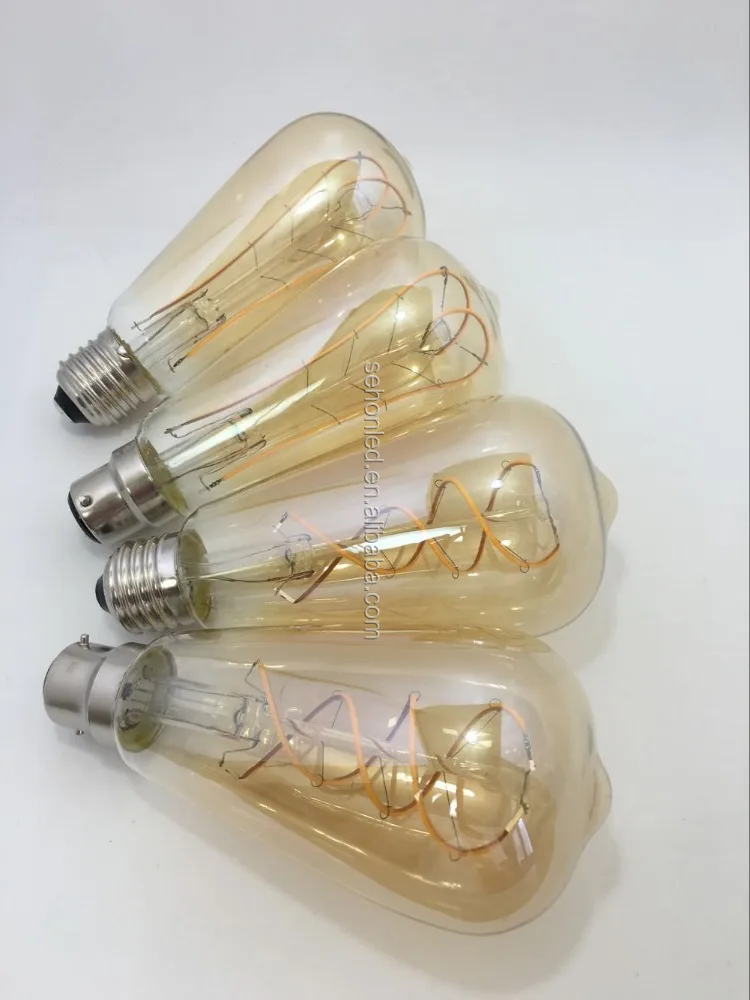 Retro loop filament bulb tinted 5w ST64 led filament light bulbs dimmable