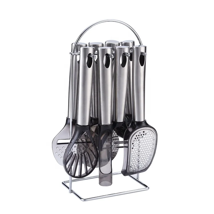 8-Piece Stainless Steel Pizza Cutter Wheel Fruit Corer Vegetable Peeler Garlic Grater Kitchen Gadgets Set