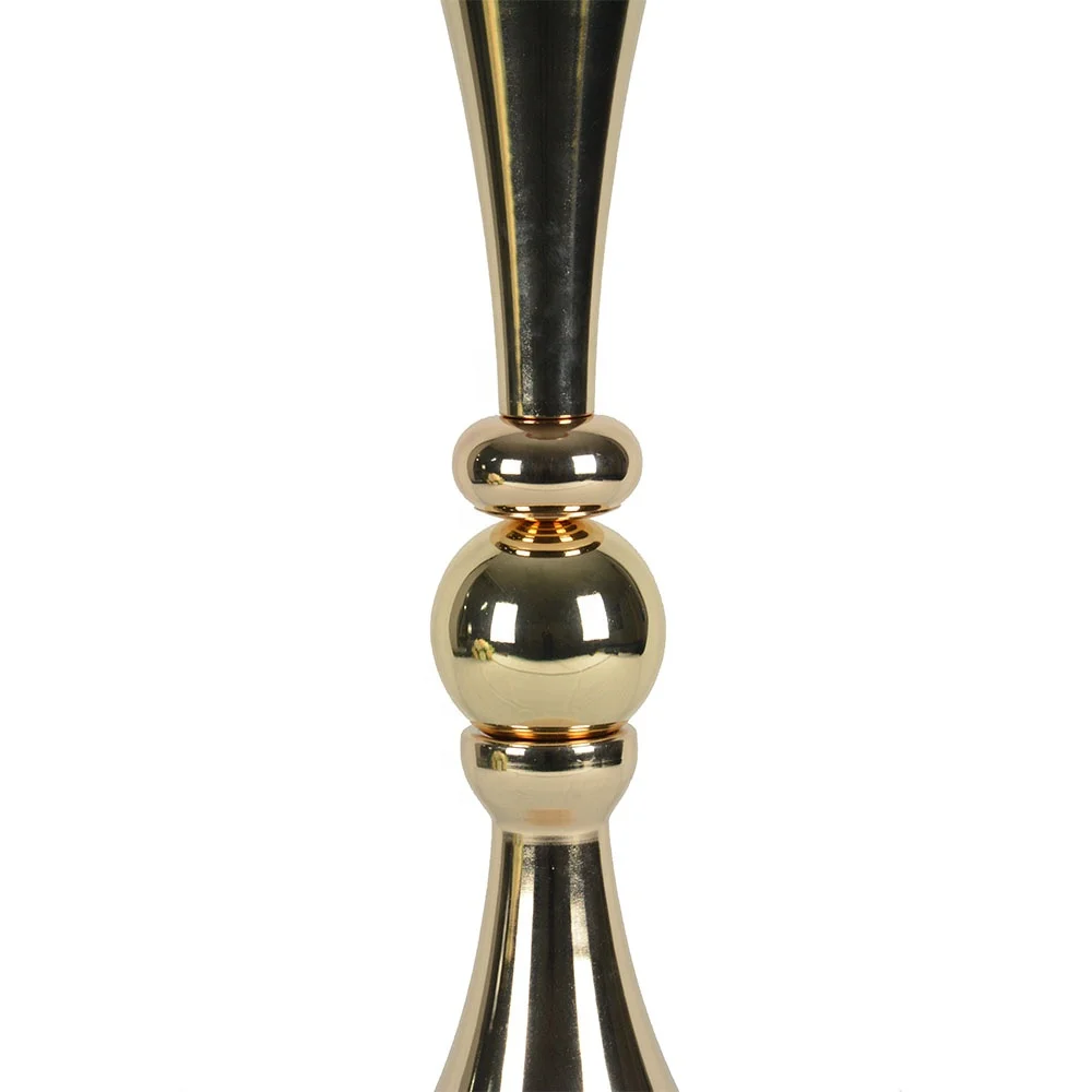 flower vase /big flower vase / wedding decoration Gold Metal flower Vase, Royal Gold Trumpet Vase For Decoration