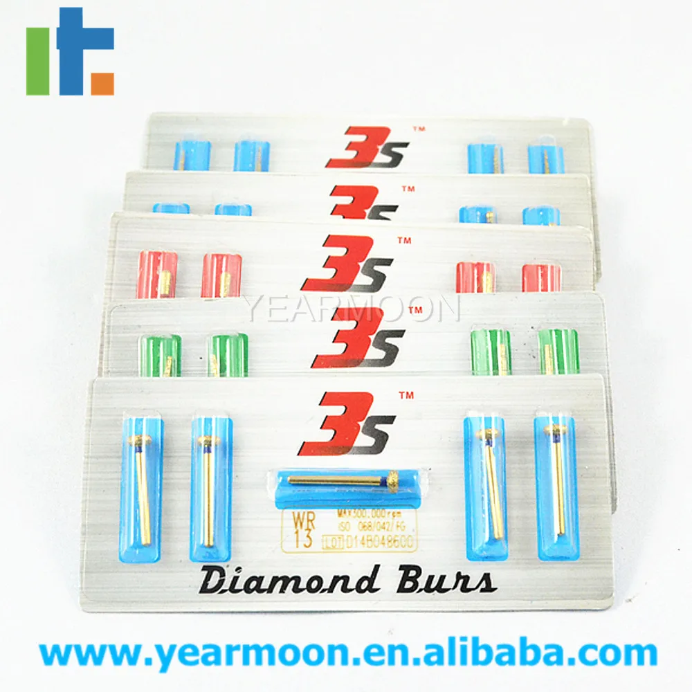 3S Dental Diamond Burs Golden Finish The Color Never Fade!!