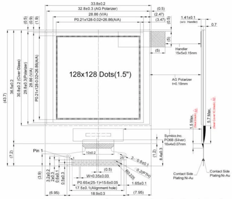  Маленький OLED-дисплей 1 5 дюйма 128x128 Белый символ модуль SSD1327 25 контактов 16