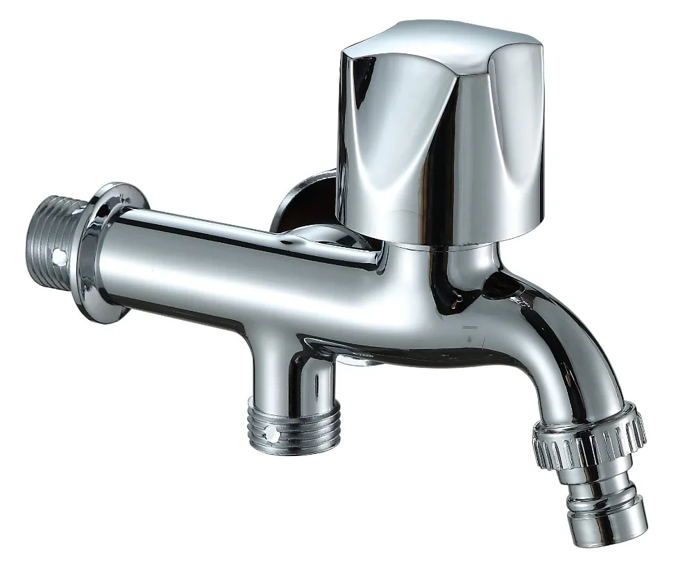 One way flow two handle double control ABS plastic water tap