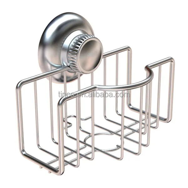 
Kitchen Sink Suction Holder for Sponges, Scrub brushes, Soap, Stainless Steel 