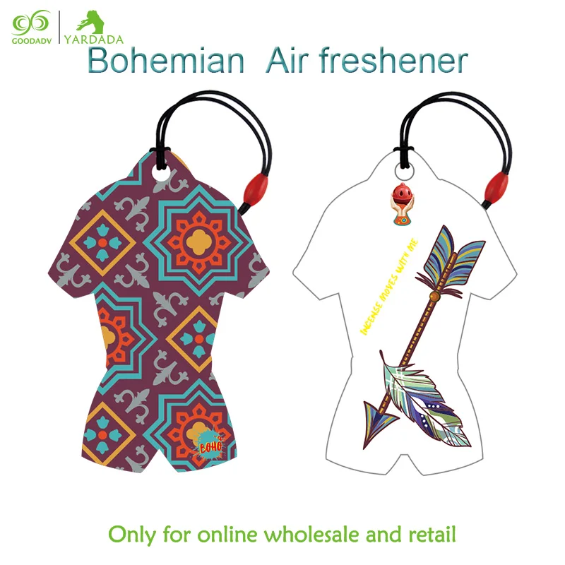 Clothing style Bohemia style suspended car flavors, durable fragrance vacuum packaging, advertising promotional gifts