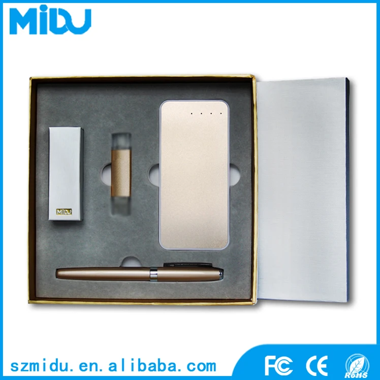  3 в 1 power bank pen u диск бизнес-рекламные низкая цена подарочный набор подарочной коробке наборы подарков новые