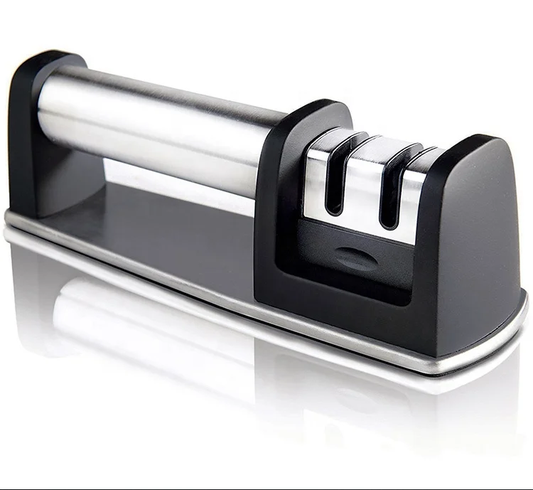 kitchen accessories high quality 2 stage tungsten steel manual knife sharpening tool handheld kitchen knife sharpener