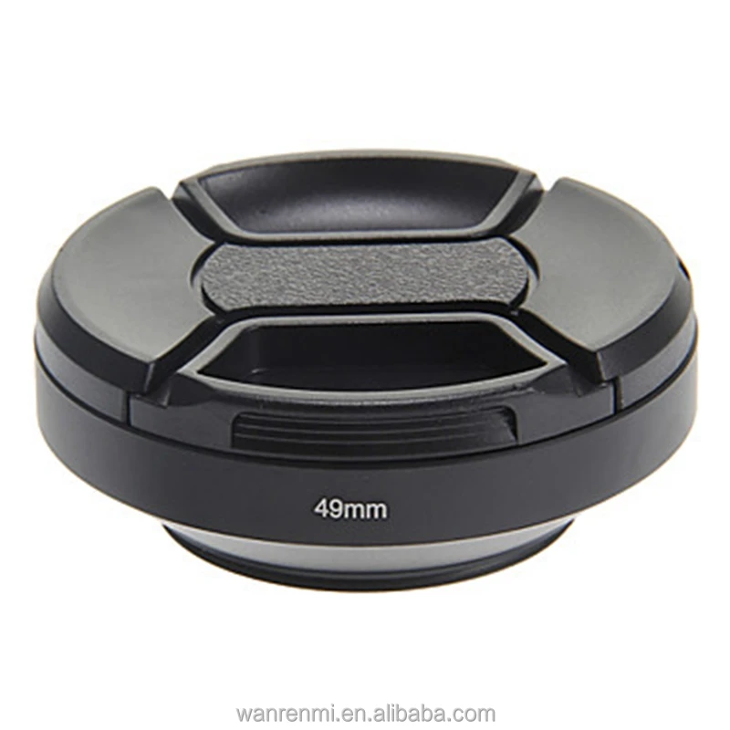 49mm Metal Wide Angle Lens Hood With 49mm Lens Cap Set Kit for 49mm Filter Thread For Camera Lens