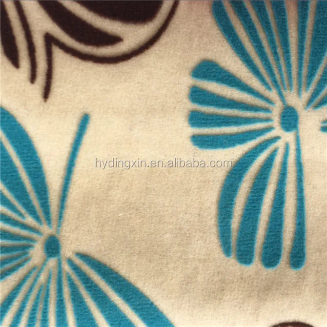 100% nylon micro flock on flock sofa fabric for home textile flower pattern