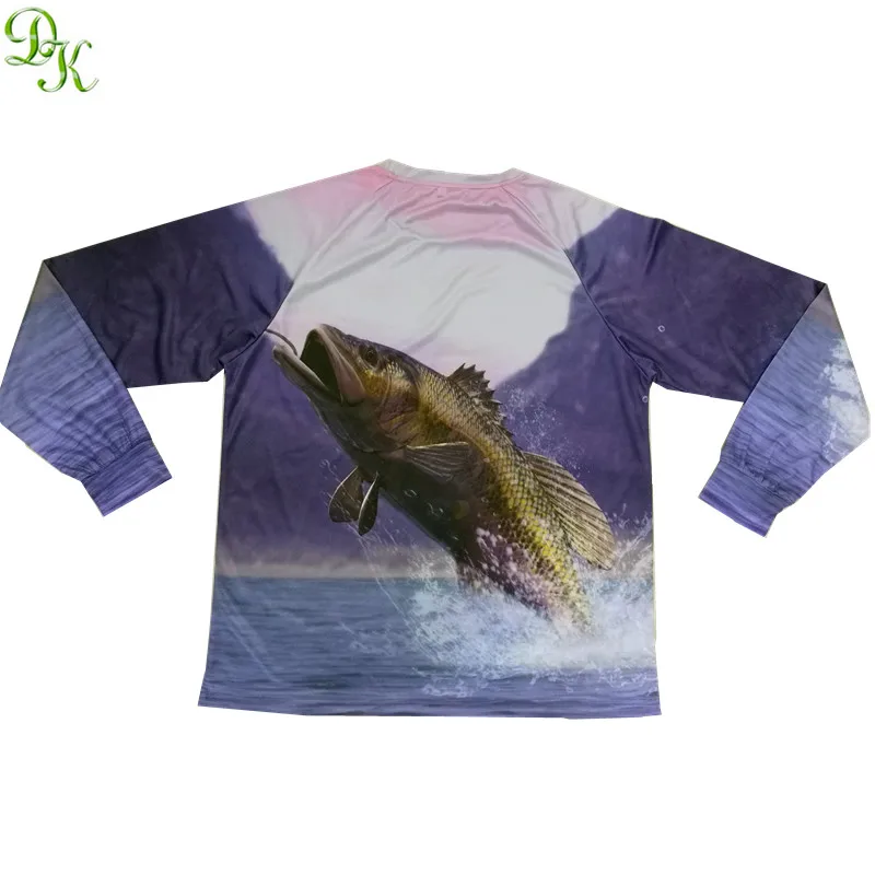 100% polyester uv protection long sleeves fishing shirt 50+