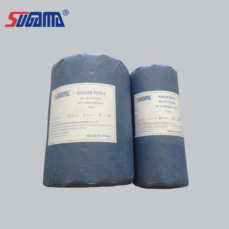 100%cotton surgical absorbent medical hospital surgical 4ply gauze roll