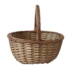 Wicker Basket With Handle Woven Storage Shopping Pick basket