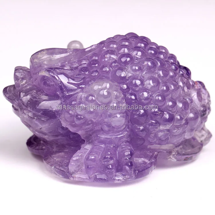stone frog statue Amethyst figurine