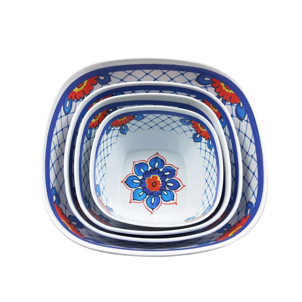 
FDA safe table top melamine dinner square shape dessert bowl 