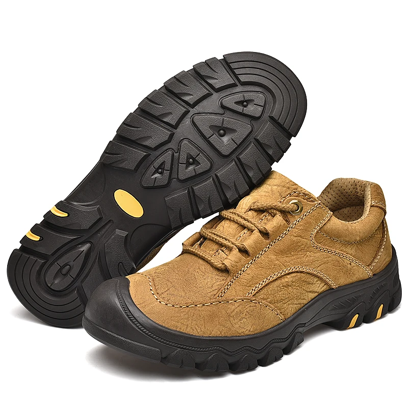 
New Lower Cut Cow Leather Upper Rubber Outsole Outdoor Trekking Shoes Men 