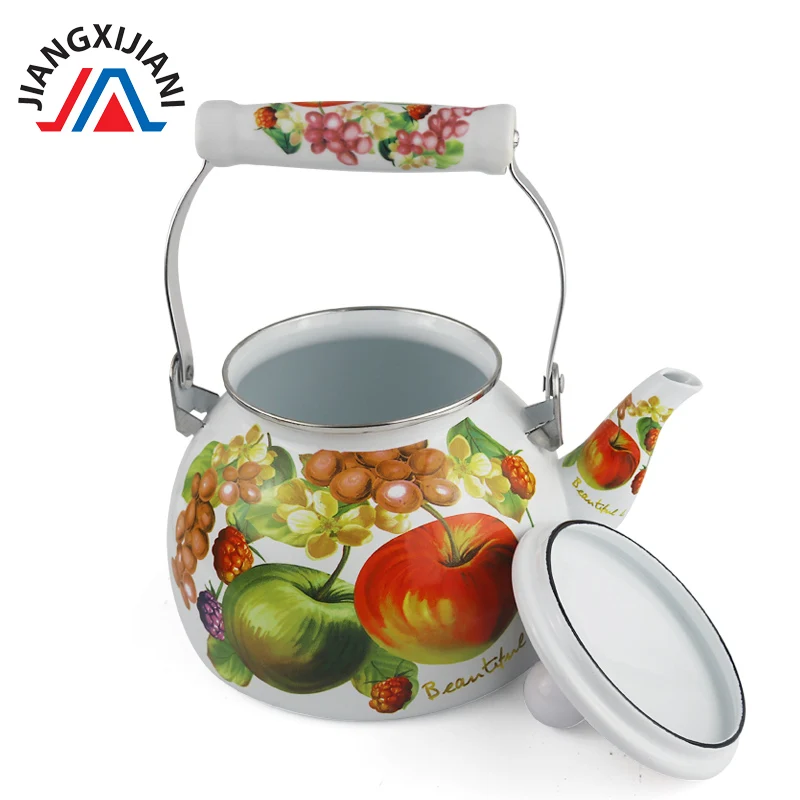 factory Flat-Bottom nice shape enamel kettle teapot