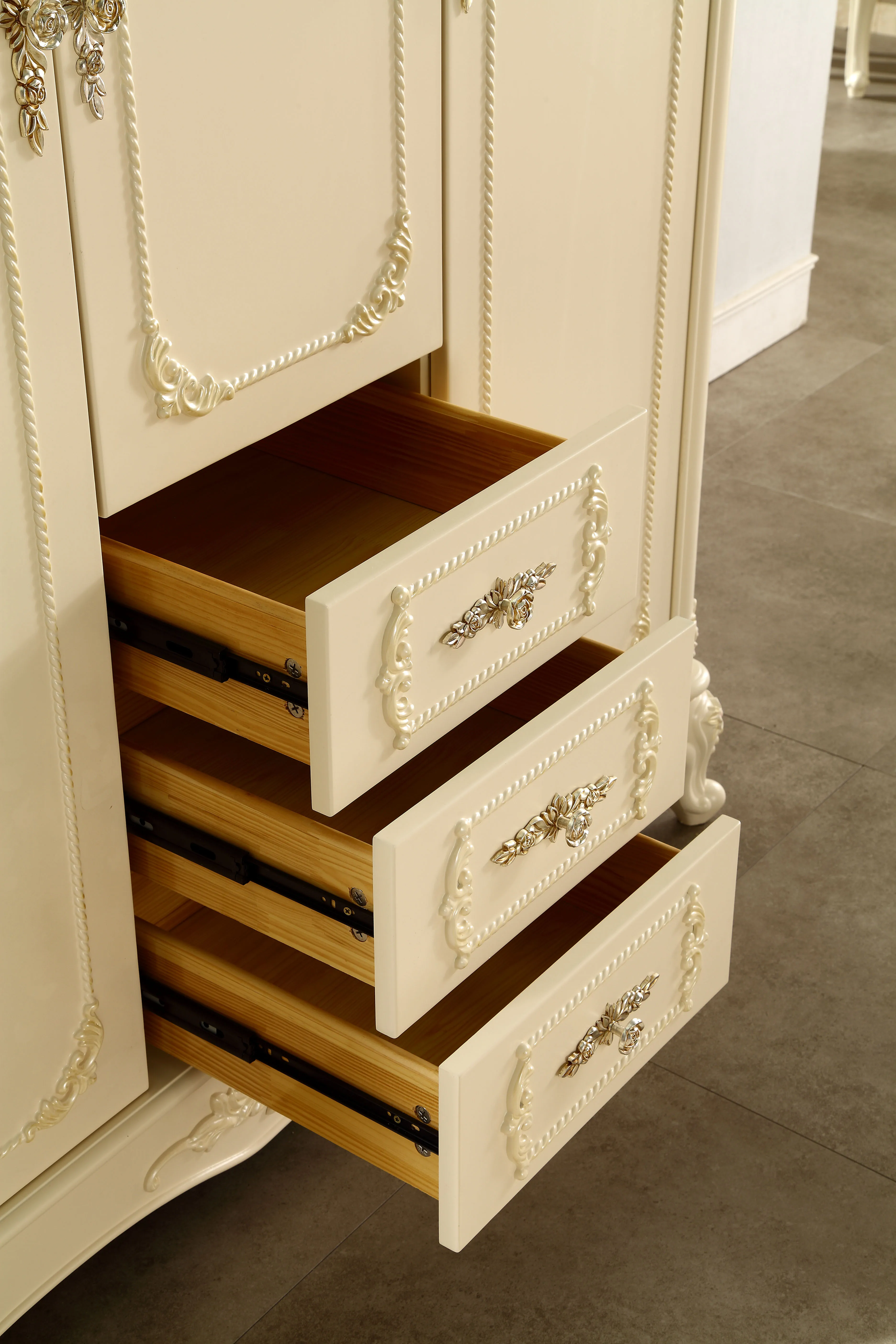 Bedroom sets luxury king size European Antique Luxury Rococo Carved furniture wedding bedroom set fancy bedroom set