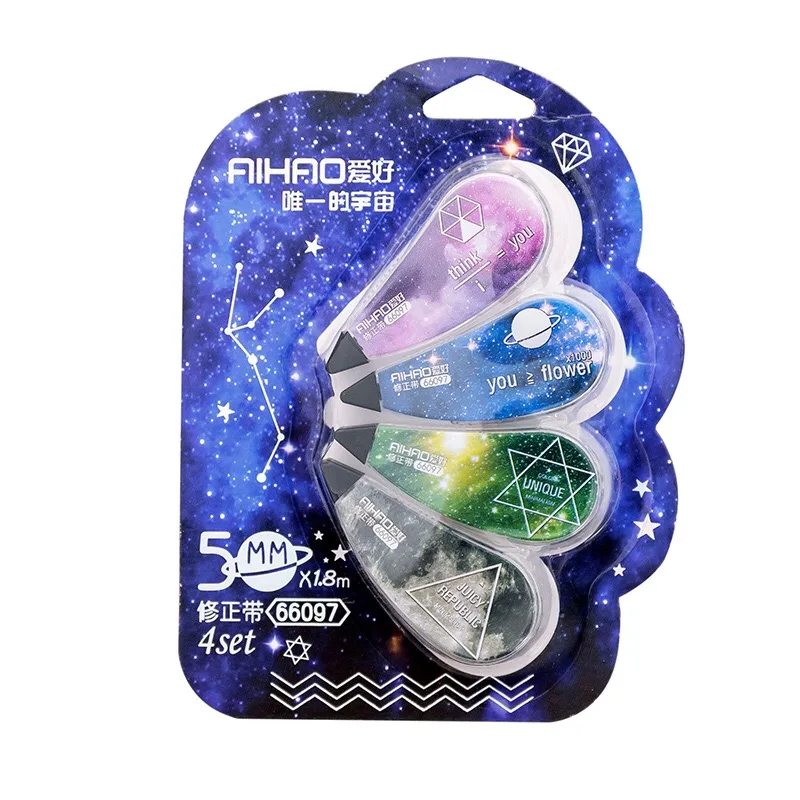 Мультяшная прозрачная Корректирующая лента со звездами для набора из 4 шт.