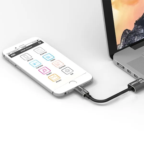 
2017 hot sale memory cable mobile drive 128GB I usb flash drive cable for mobile iOS, iPad, iPod 