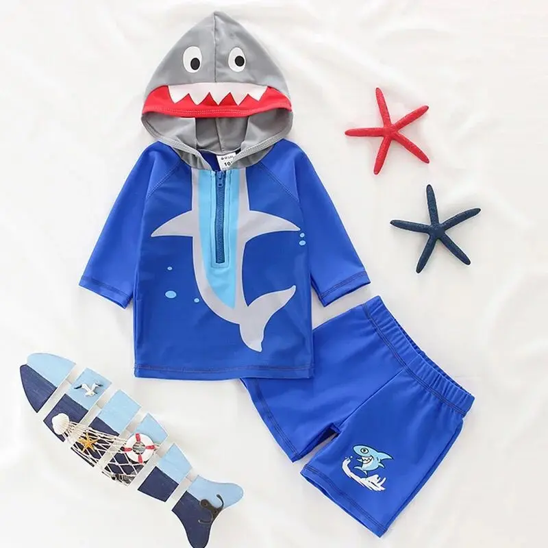 kids children shark designs 2 pcs fish unicorn cactus rash guard surf wear surf suit bathing suit beach wear swimsuit swimwear