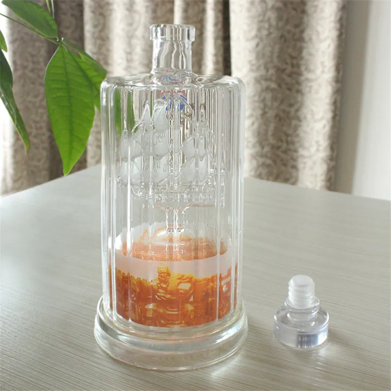 Уникальная резная керамическая бутылка для вина, ликера, стеклянная бутылка 23 унции