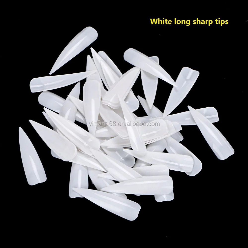 Yimart 500Pcs Acrylic Salon Nails Long Sharp ABS Artificial Nail Art Tips Acrylic Design Press On Nail Short