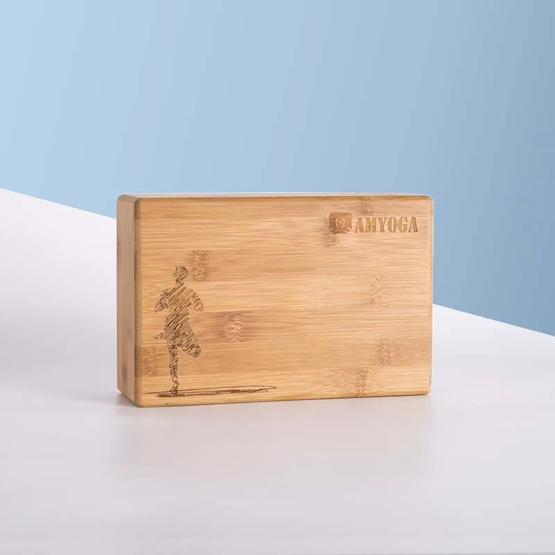 BSCI factory wholesale custom print organic bamboo yoga block wood eco friendly