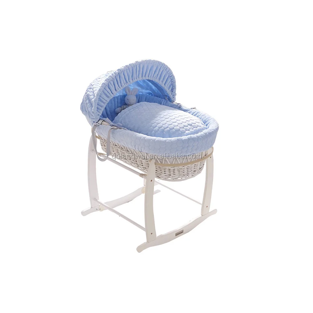 
Easy Assemble woody baby Bassinet with white stand 