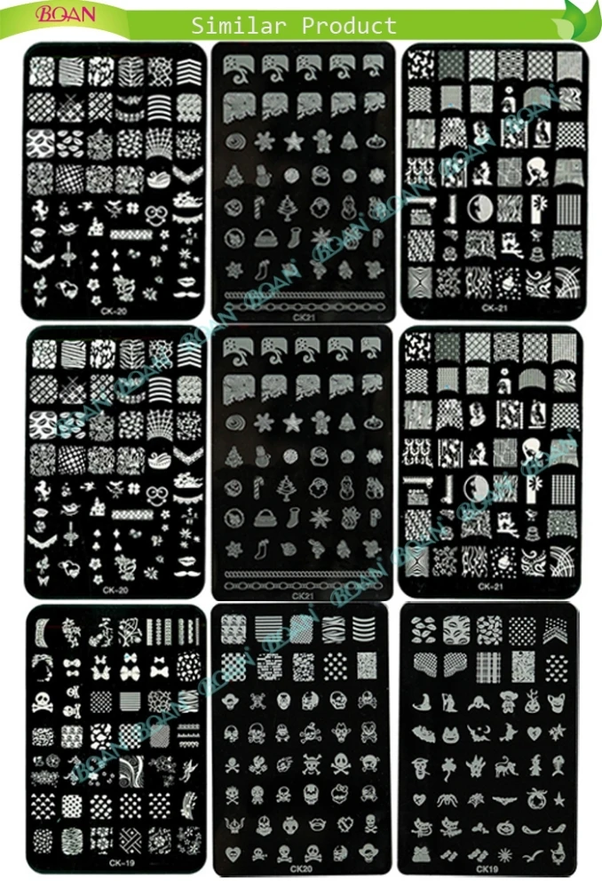 Nail Stamp Plates Image French Full Nail Art Stencil Print Metal Template Designs
