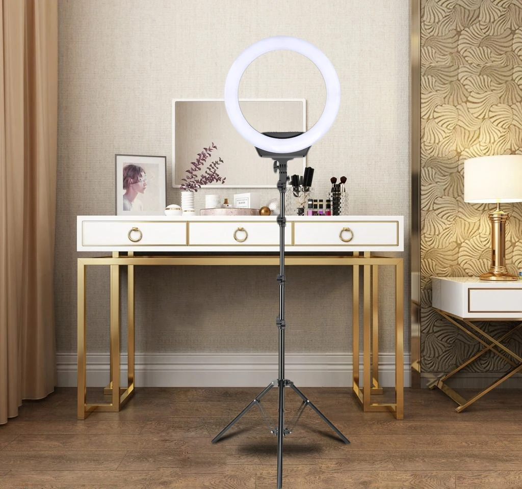 16inch LED Ring Light For Video Make Up Bi Color Photographic Lighting LED Beauty Ring Lamp for Makeup