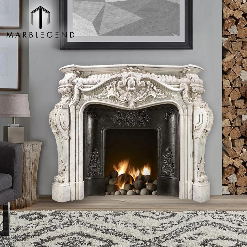 Latest best price indoor freestanding marble fireplace mantel