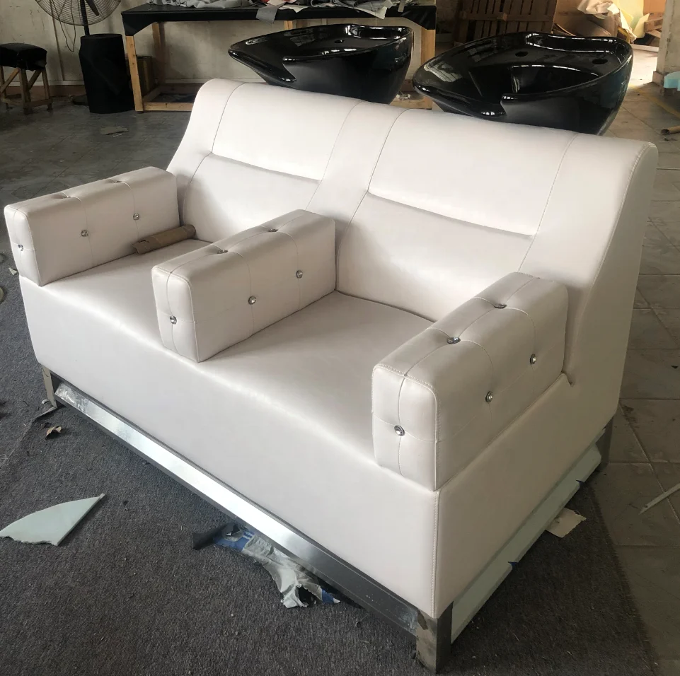 
2019 New Arrival 2 Cclors Double Shampoo Chair With Stainless Base 5 Years Warranty 