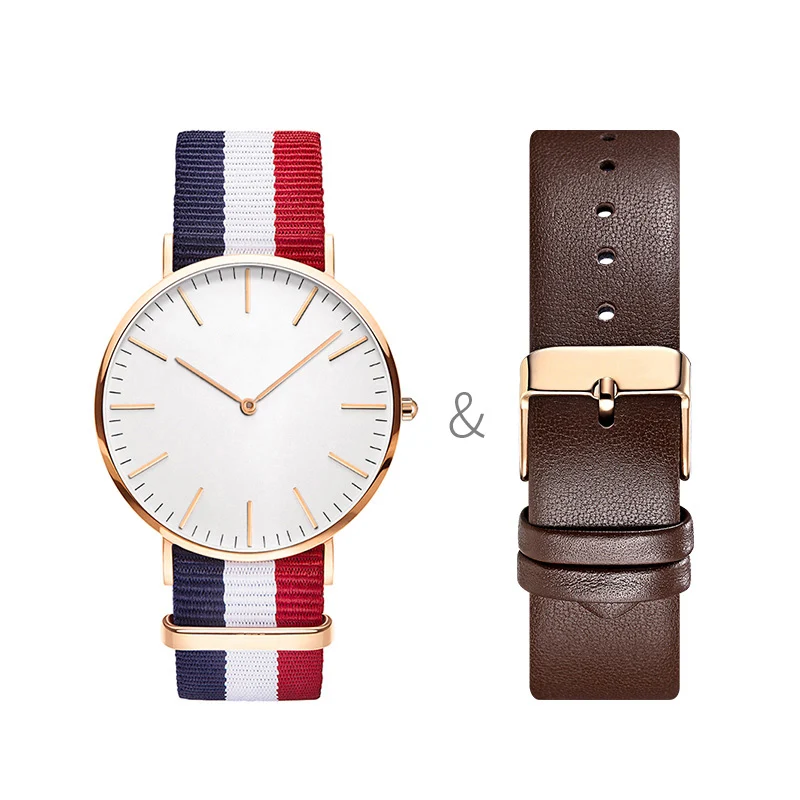 Customized high quality slim watch faces with your own logo to make your own quartz brand slim watch