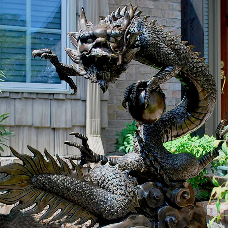 hot sale  garden decoration metal chinese dragon statue bronze statue sculpture
