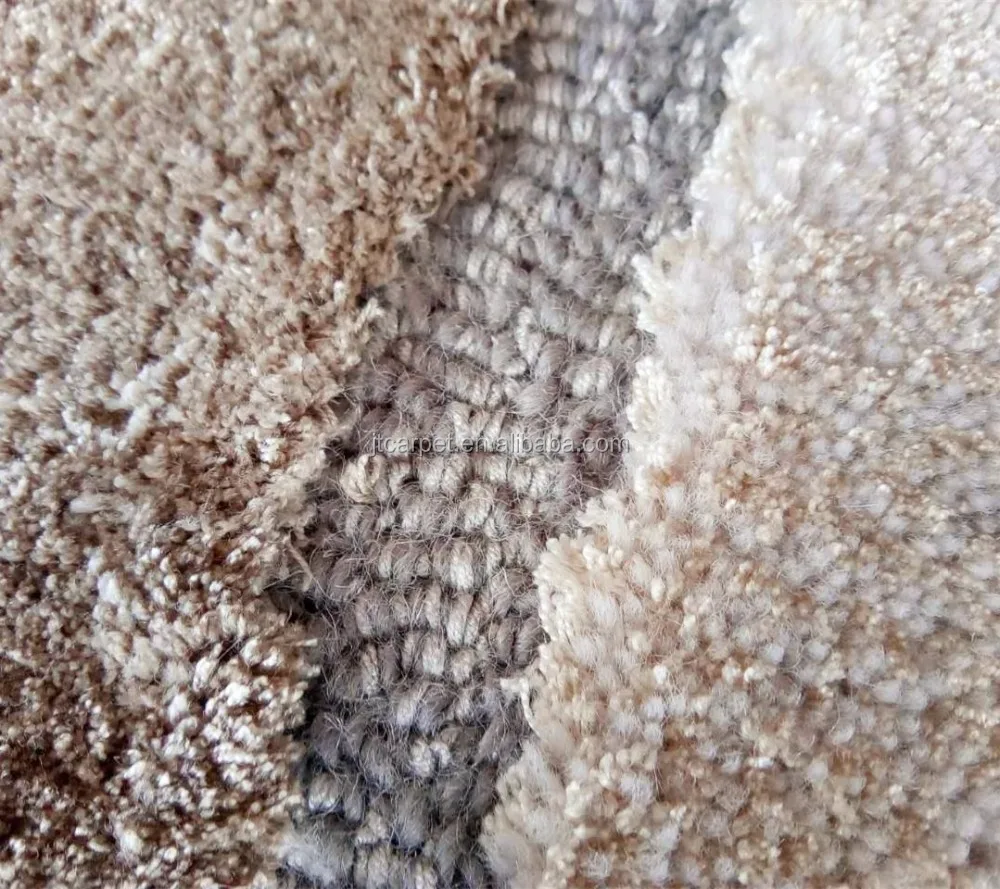 High Quality Wool Viscose silk high cut low loop pile hand tufted wall to wall carpets for hotel project