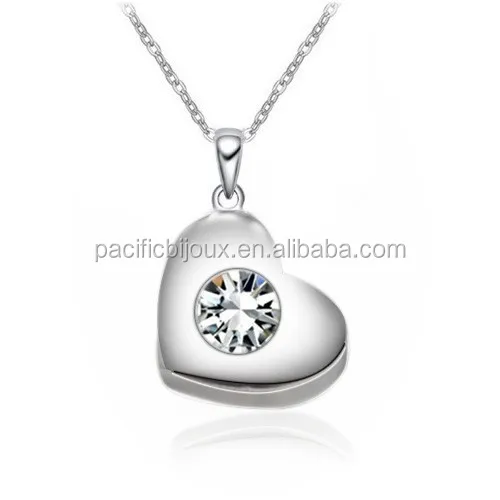 
heart gemstone couple necklace love heart zirconia necklace pendant jewelry fancy necklace free sample 