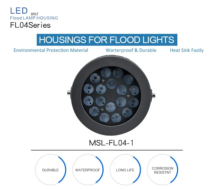 led flood light housing die casting aluminium housing for led lights