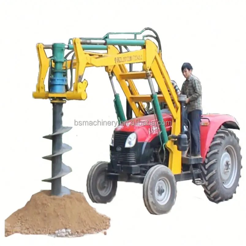 Tractor Mounted Briadge Pier Screw Piling Equipment Earth Auger Machine