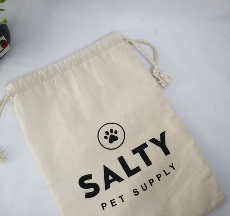 Custom Logo 130 gsm  (6A,8A,9A,10A Cotton Canvas)Eco-friendly small size Cotton Material Drawstring Packing Bag with Custom Log