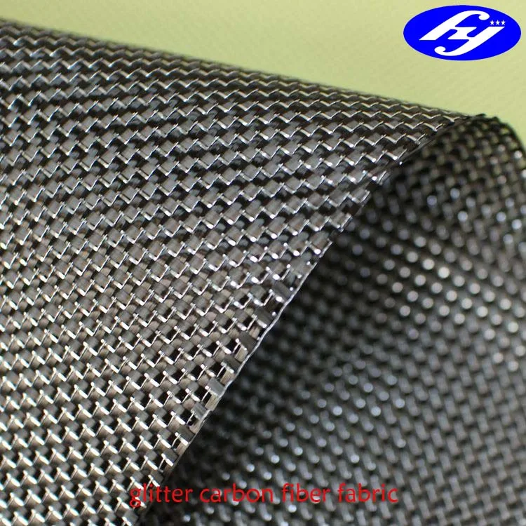 
200g/m2 3K plain glitter carbon fiber fabric 