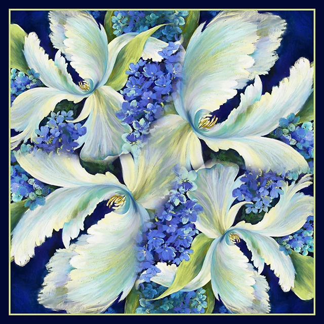 Factory wholesale scarf hand made new design digital printing style silk scarf