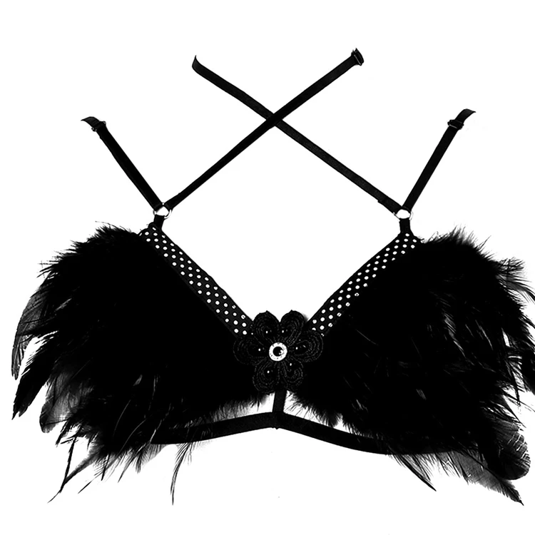 Women Punk Harness Bra Tops Adjustable Black Waist Belts  Sexy Lingerie Accessories Metal Chain