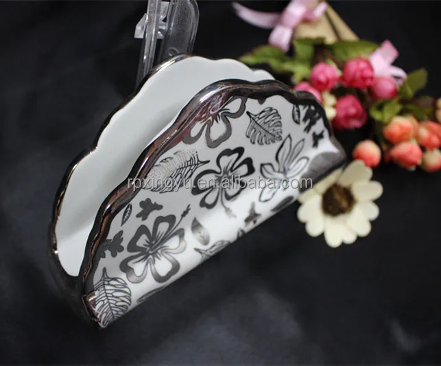 
3pcs porcelain dinnerware, ceramic Napkin holder, sugar pot 