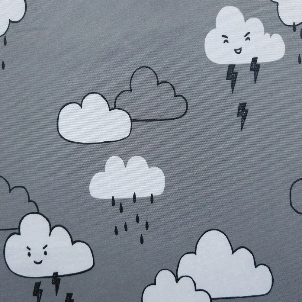 
100% Polyester sublimation printed fabric for children outwear cloud Print 