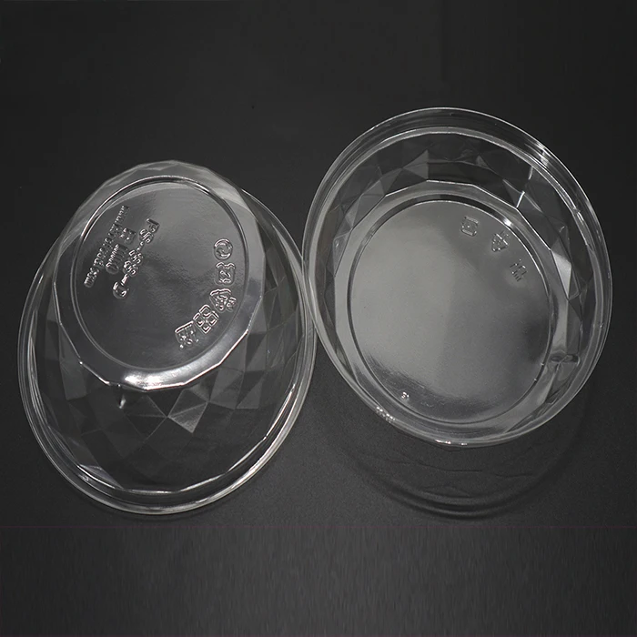 Customize circle food grade plastic clear PP Eco-friendly food container bento bowl disposable fruit tray