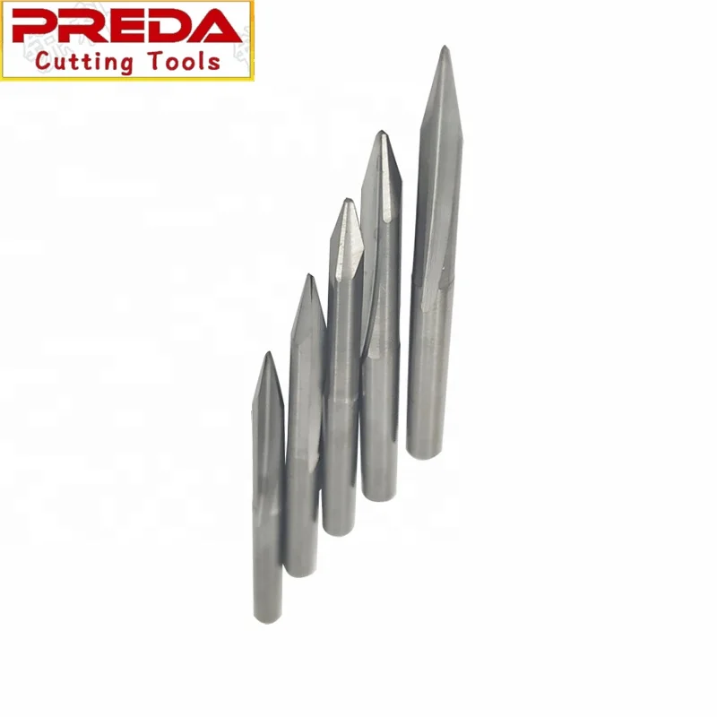 
Solid carbide 30 degree 4mm HRC55 flat bottom engraving bits with tip radius 