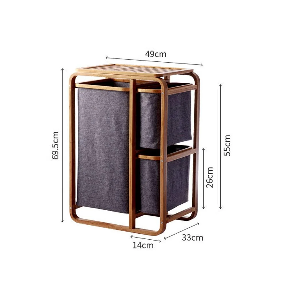 3 Tier Bamboo Laundry Hamper