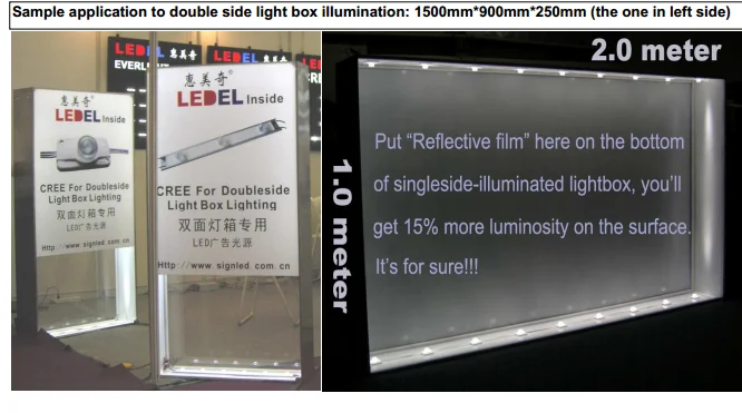 
light box lighting 12V 2.8w high power lighbox led module for double sided sign lighting 