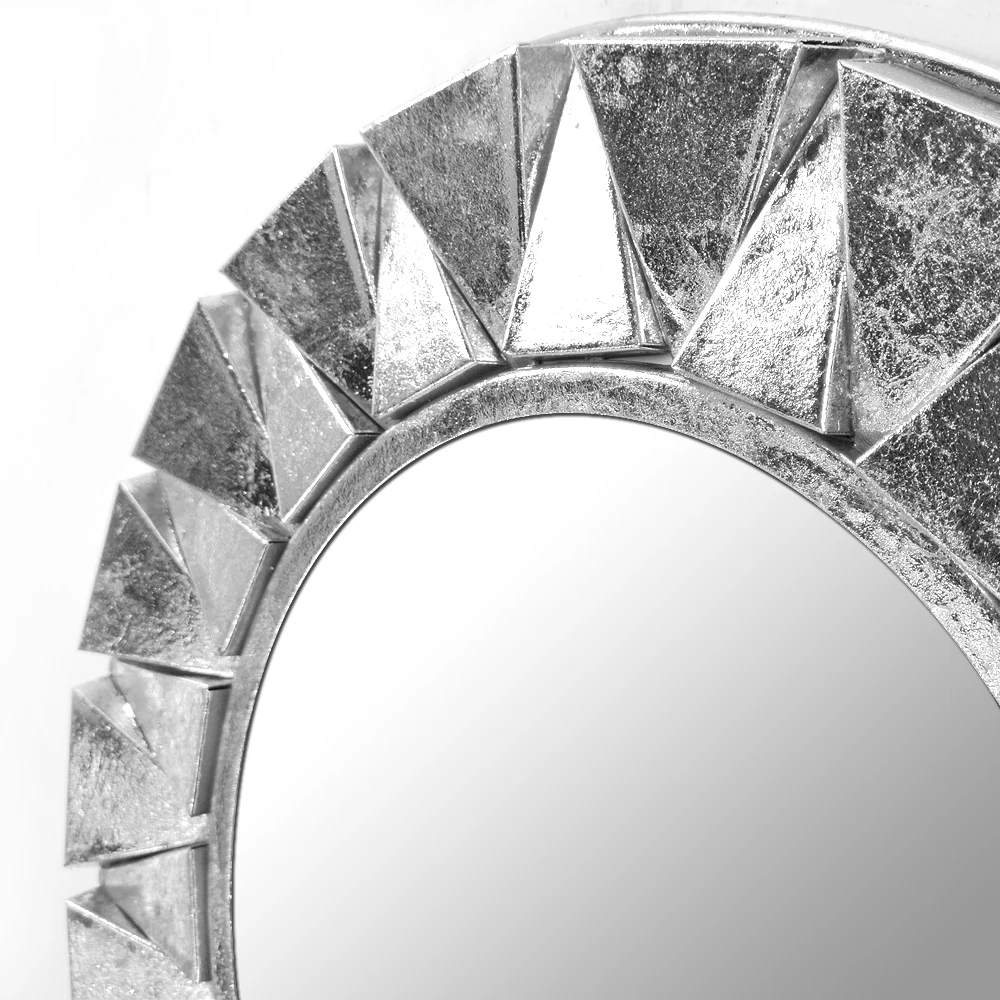 RH16015 22 Inch Round Big Wall Mirror for Room Design Mirrors Decor Sun Metal Art