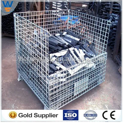 industrial stackable storage cold-rolled steel wire mesh container